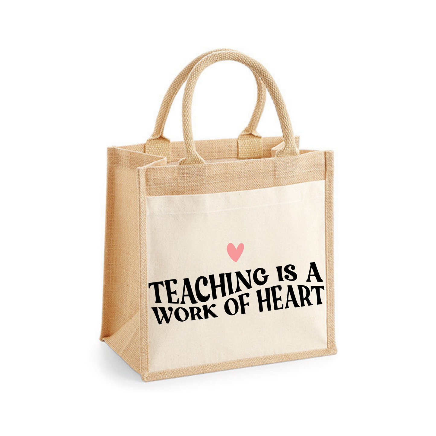 Jutetasche „Teaching is a work of heart“ | für Lehrer