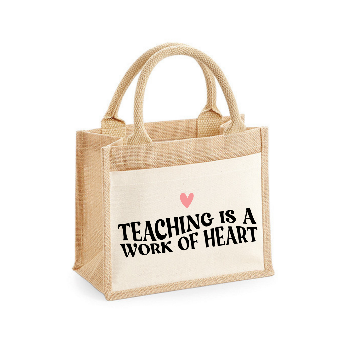 Jutetasche „Teaching is a work of heart“ | für Lehrer