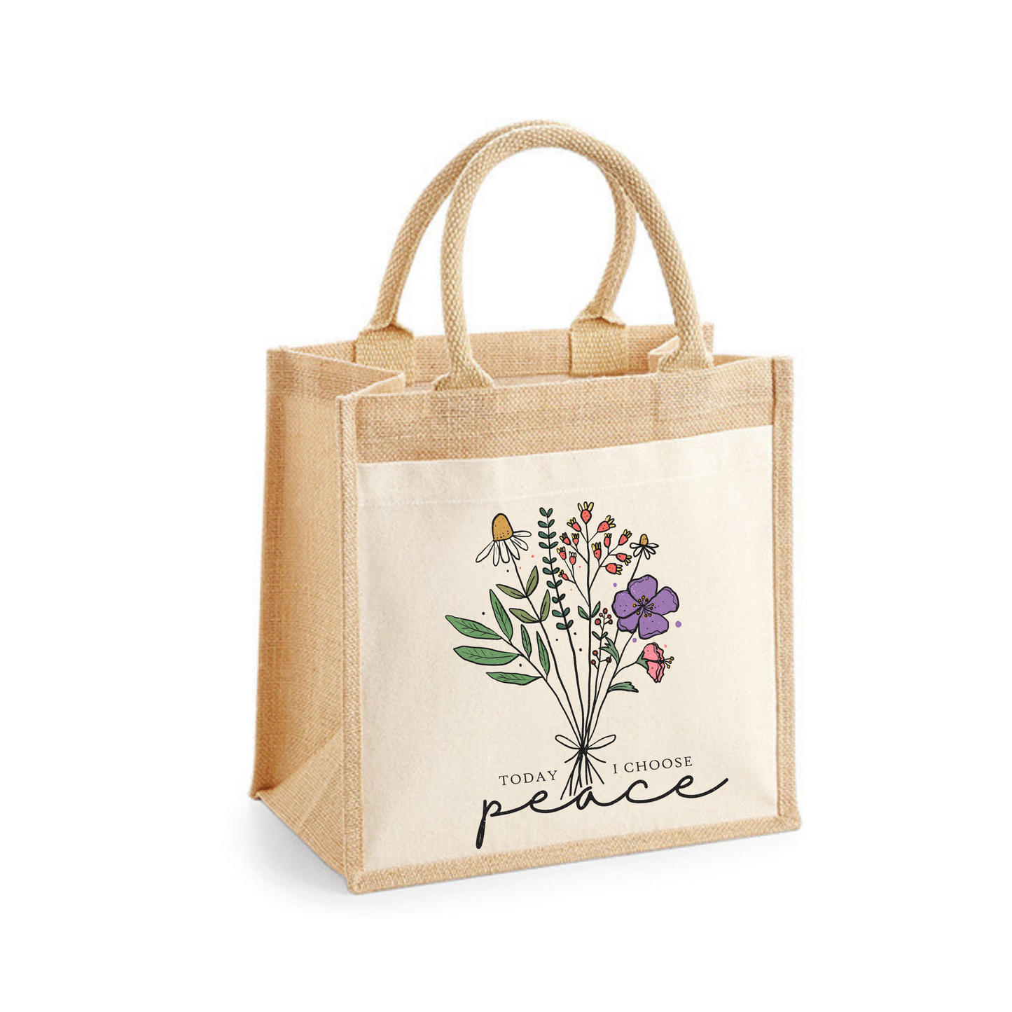 Jutetasche | today I choose peace